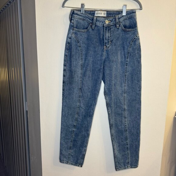 Abercrombie Kids Youth Girls Acid Wash High Rise Mini Mom Denim Jeans Size 15/16 - Picture 1 of 4